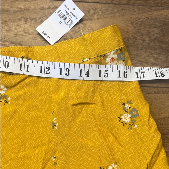 GAP Mustard Yellow Floral A-Line Skirt Summer Long - Picture 6 of 8